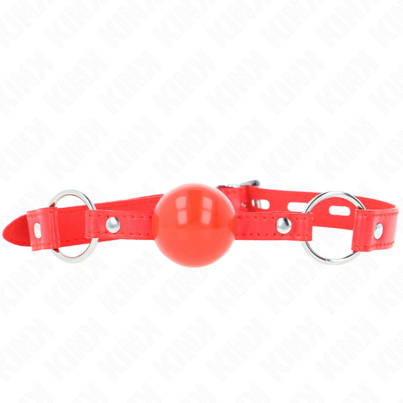 Bâillon BDSM Boule 4 cm TPE Sangle Rojo Lock Réglable - Kink