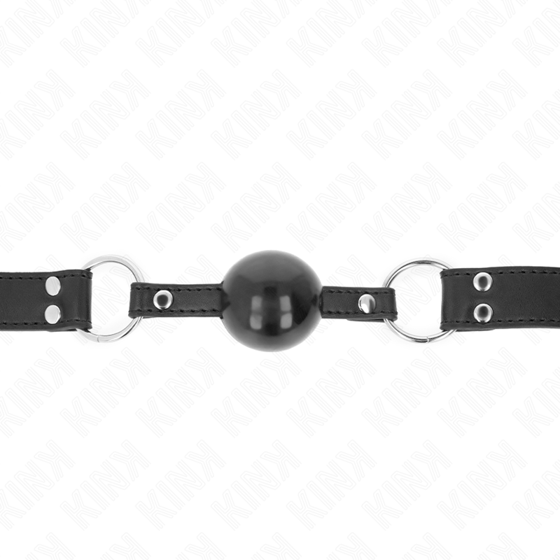 Bâillon Bit Gag Bille Souple Sangle Cuir Réglable 42-58 cm - Kink