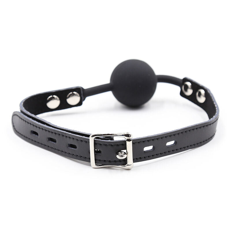 Bâillon Boule BDSM Cuir Cadenas Verrouillable Ajustable - Ohmama Fetish