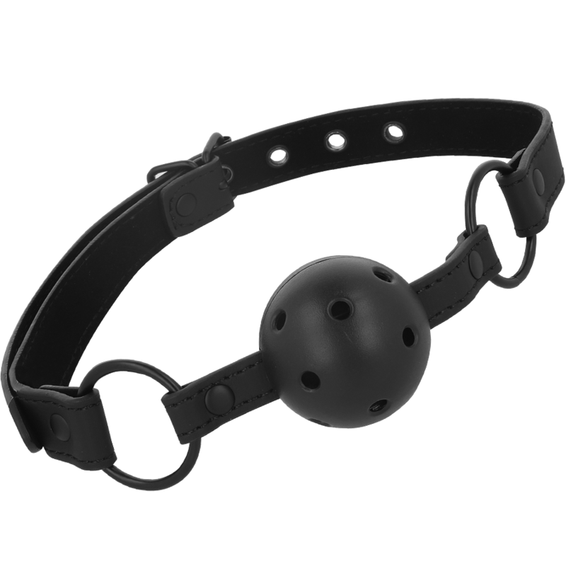 Bâillon Boule BDSM Cuir Végétalien Sangle Réglable - Intense