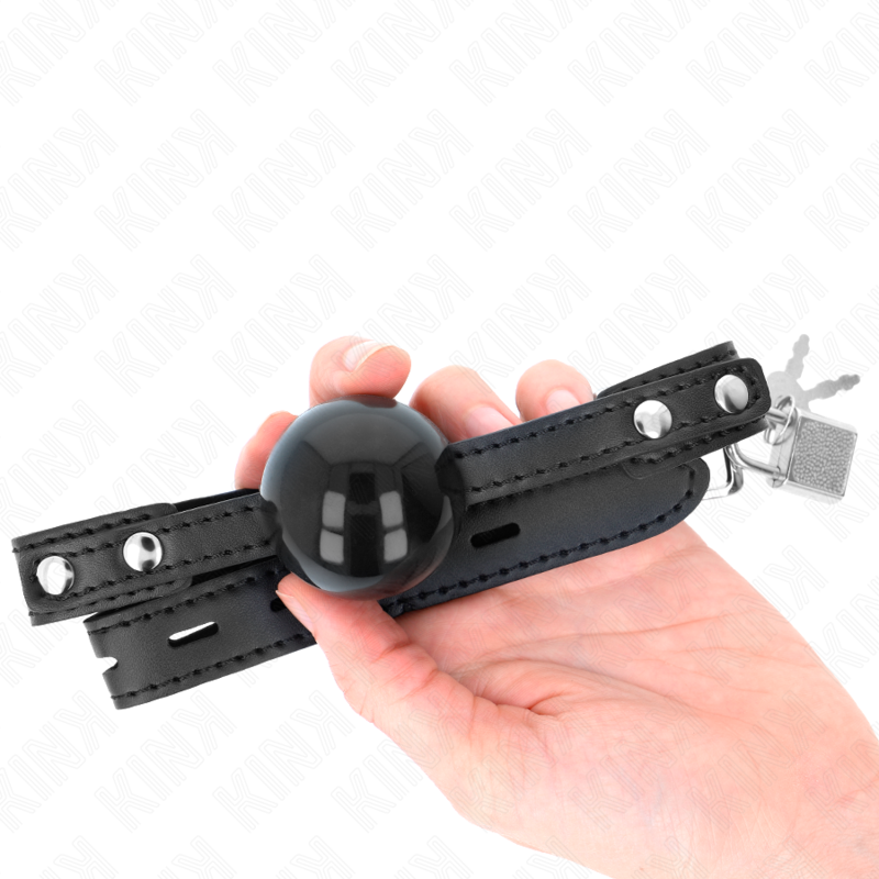 Bâillon Boule BDSM Modèle 3 TPE Souple Sangle Réglable 37-52 cm - Kink