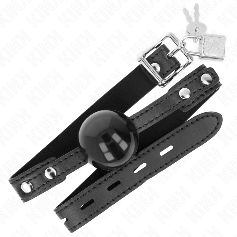 Bâillon Boule BDSM Modèle 3 TPE Souple Sangle Réglable 37-52 cm - Kink