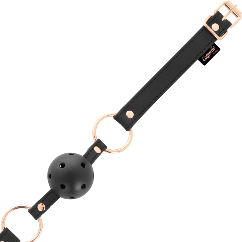 Bâillon à Boule BDSM Respirant Cuir Vegan Réglable - Coquette