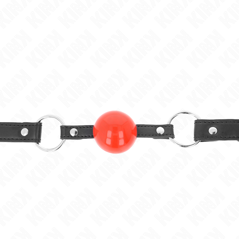 Bâillon Boule BDSM Verrouillable Bracelet Cuir 4 cm Silicone - Kink