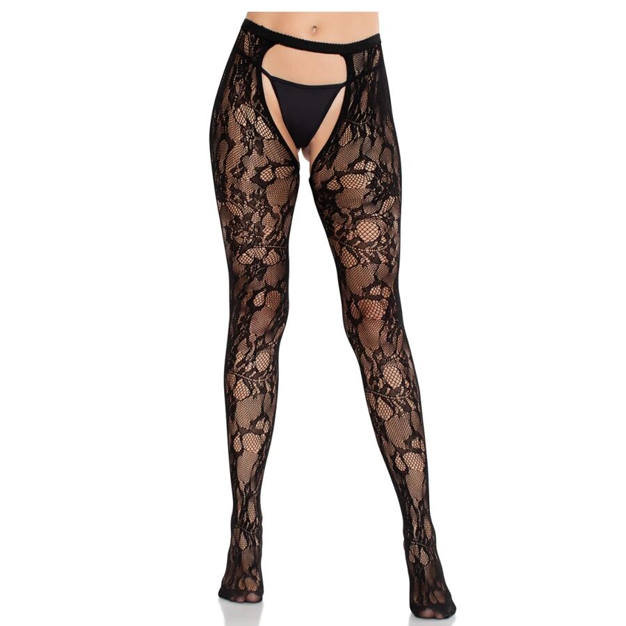 Bas en Dentelle Florale Dos Ouvert Romantique - Leg Avenue