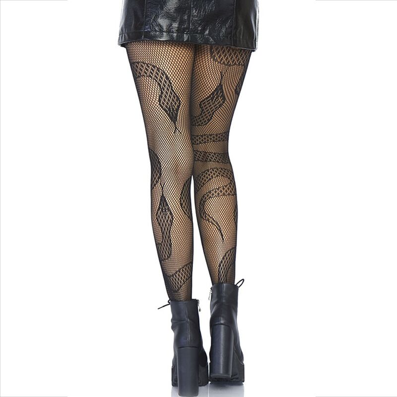 Bas Résille Motif Serpent Nylon Stretch Taille Unique - Leg Avenue