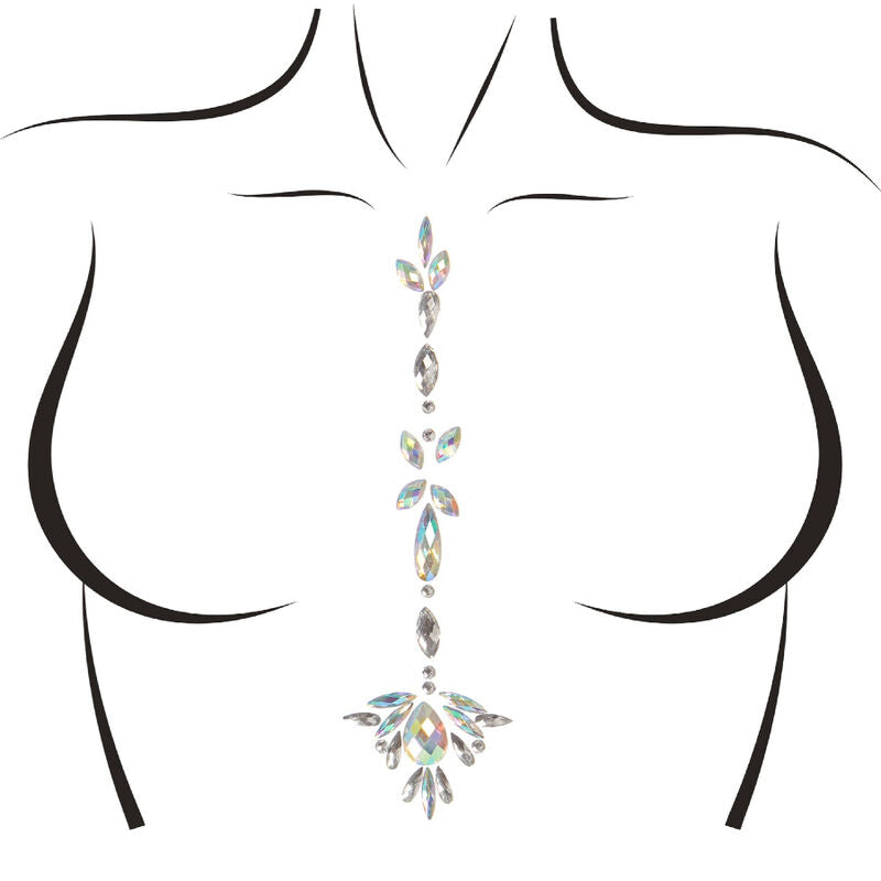 Bijou de Corps Adhésif Jade Strass Irisés Réutilisable - Leg Avenue
