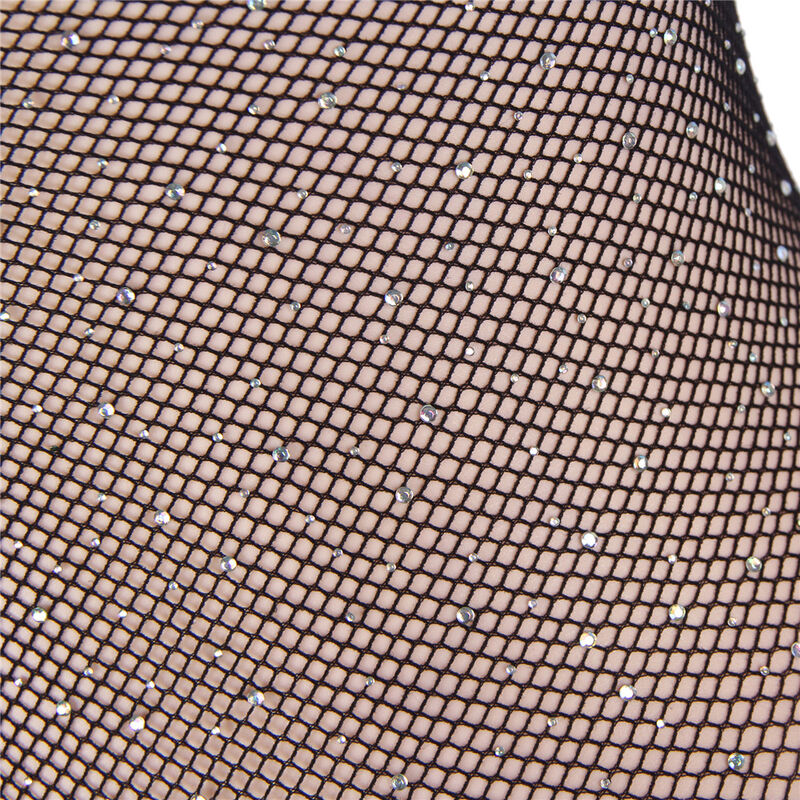 Body Résille Brillant Épaules Dénudées Manches Longues Noir Taille Unique - Subblime