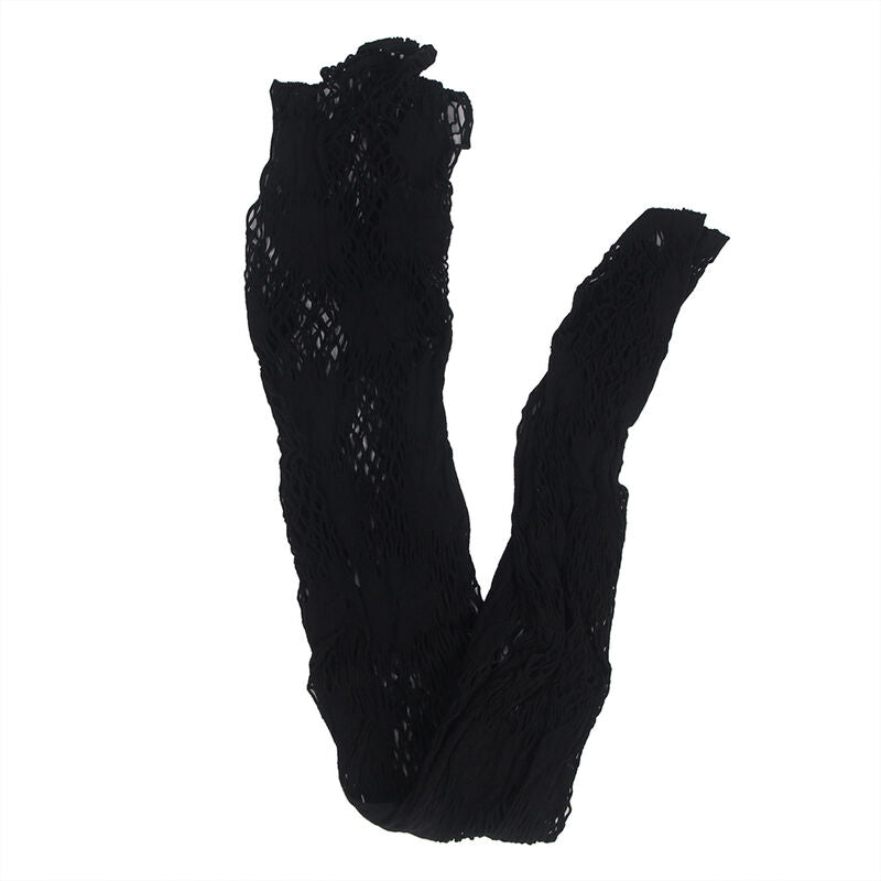 Bodystocking Résille Effet Robe Détails Floraux Taille Unique - Subblime