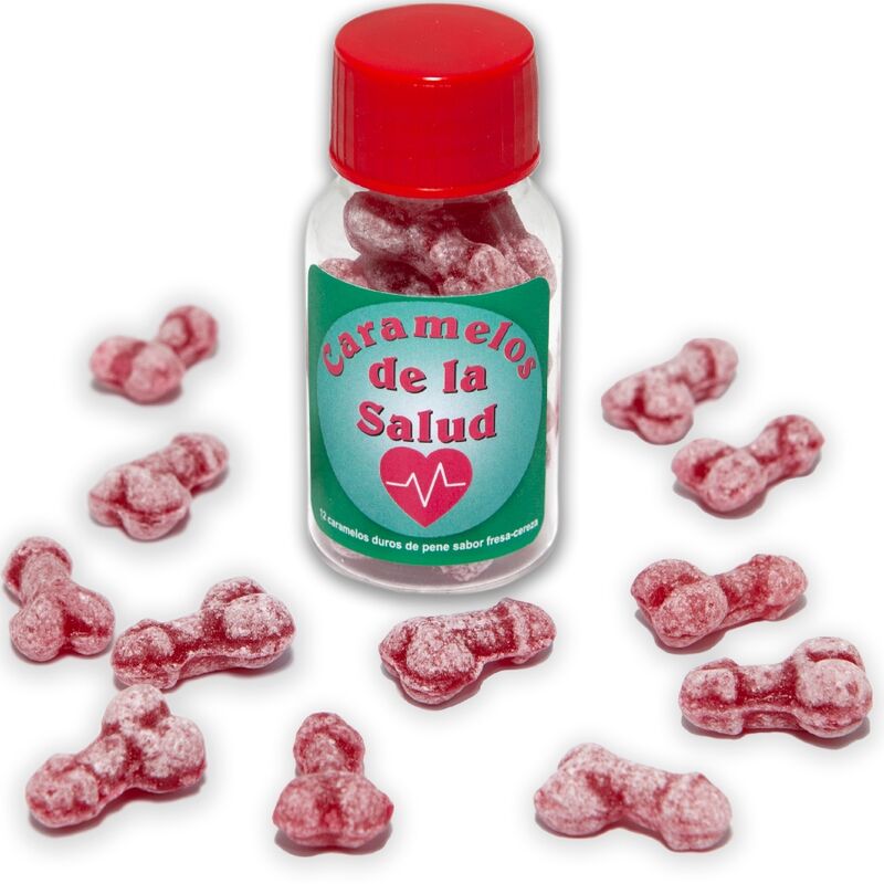 Bonbons Coquins Forme Pénis Fraise & Cerise Lot de 12 - Diablo Picante