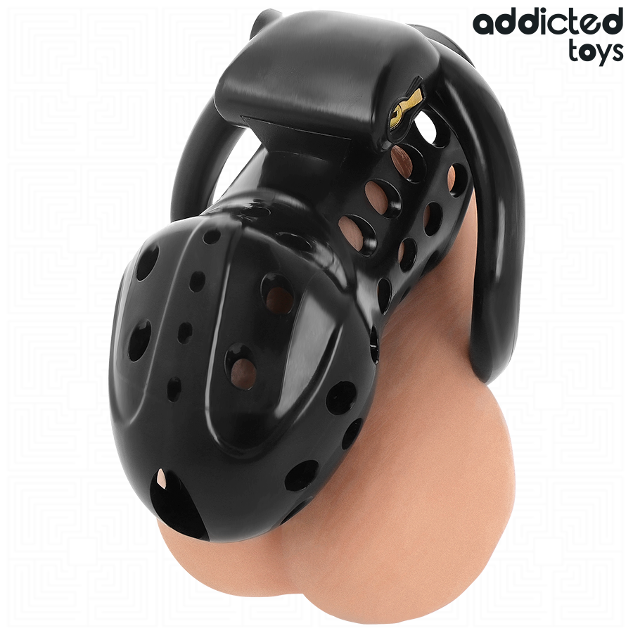 Cage de Chasteté Locked Tunnel 10,5 cm 4 Anneaux Cadenas - Addicted Toys