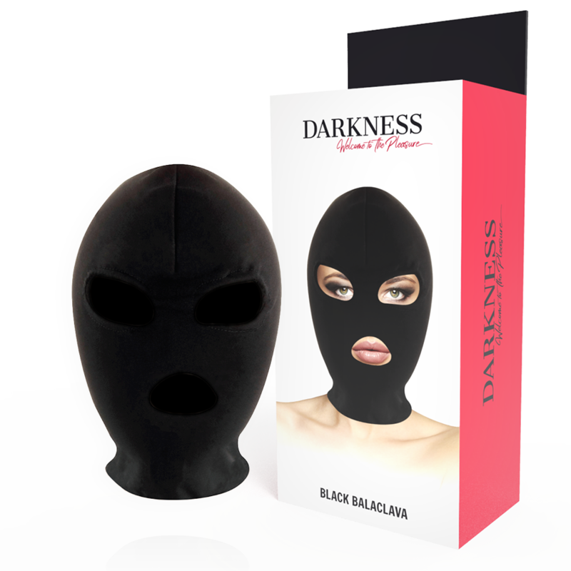 Cagoule BDSM Soumission Spandex Ouverture Bouche et Yeux - Darkness