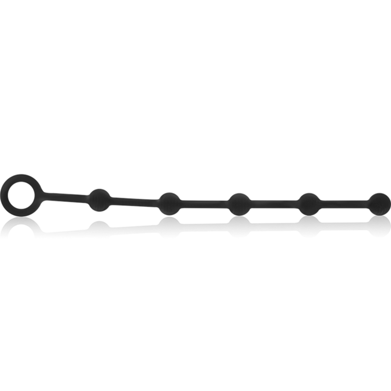 Chapelet Anal Korg Silicone 5 Boules Graduées Initiation 21 cm - Black&Silver