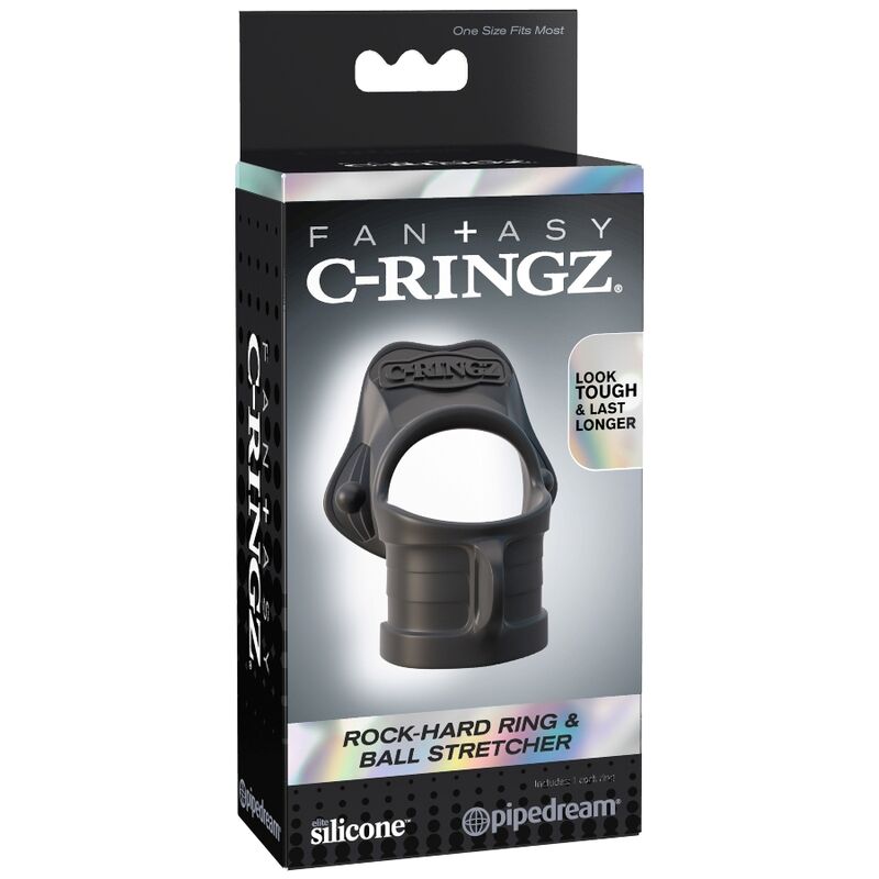 Cockring Ball Stretcher Rock Hard Ring & Stretcher Silicone - Fantasy C-Ringz