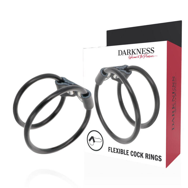 Cockring Double Anneau Métal Hypoallergénique Pénis et Testicules - Darkness