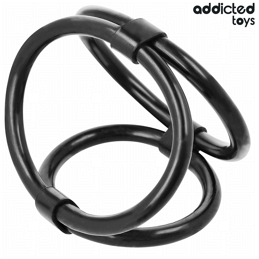 Cockring Triple Anneaux 3 Tailles Souple pour Érection Prolongée - Addicted Toys