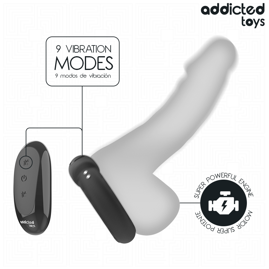Cockring Vibrant Chauffant Télécommande 9 Modes Rechargeable - Addicted Toys
