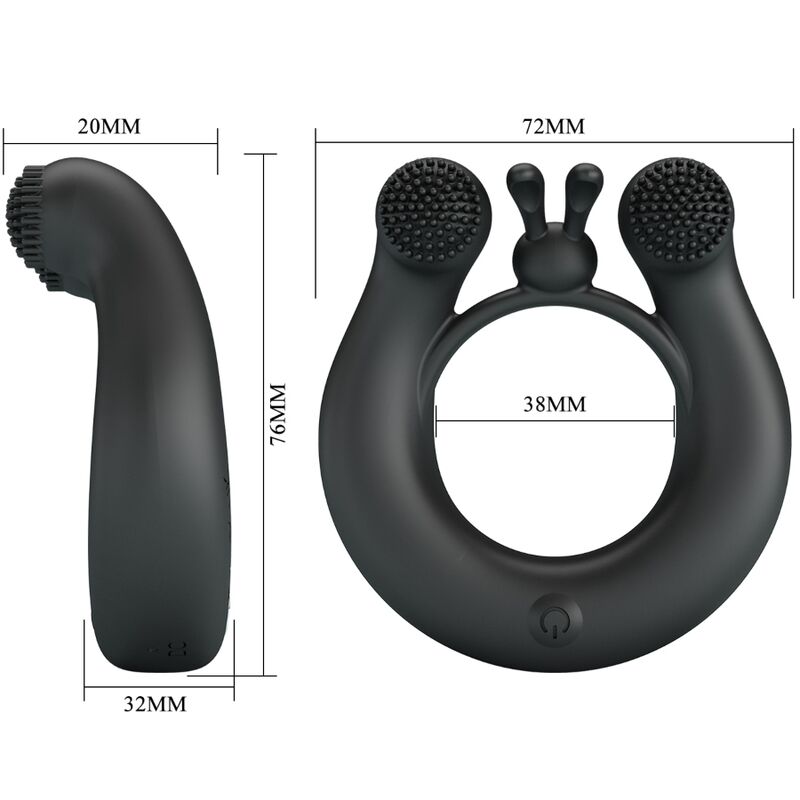 Cockring Vibrant Dahlia Stimulateur Clitoris 12 Vibrations Rechargeable - Pretty Love