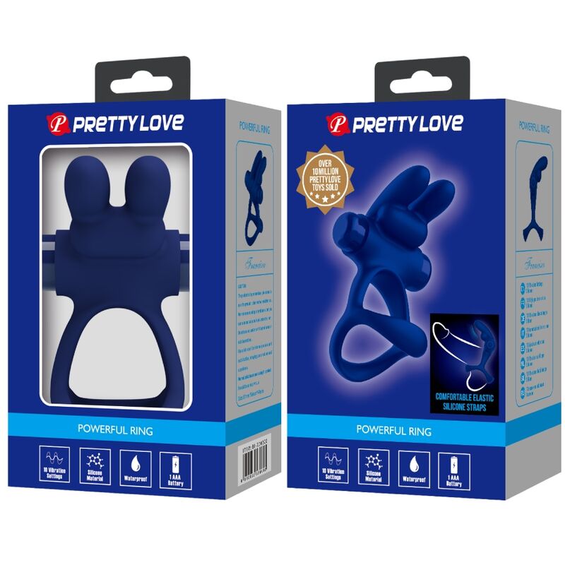 Cockring Vibrant Double Anneau Francisco Silicone 10 Modes - Pretty Love
