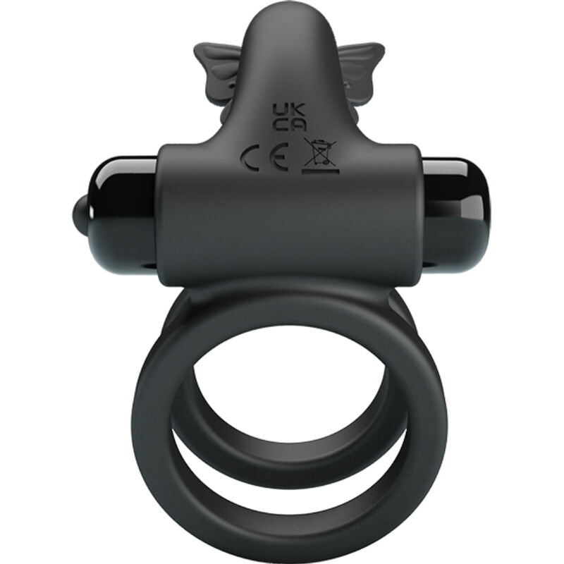 Cockring Vibrant Double Anneau Papillon 10 Modes Rechargeable - Pretty Love