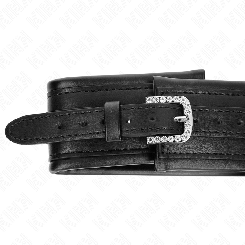 Collier BDSM avec Laisse Boucle Brillante Réglable 65 cm - Kink