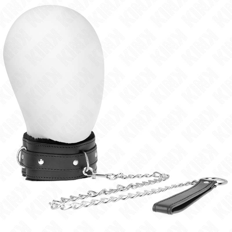 Collier BDSM avec Laisse Métallique 65 cm Réglable 36-42 cm - Kink