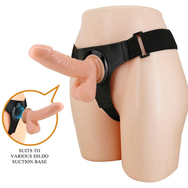 Gode Ceinture Réaliste Tom 20 cm Harnais Slip Universel Extensible - Pretty Love