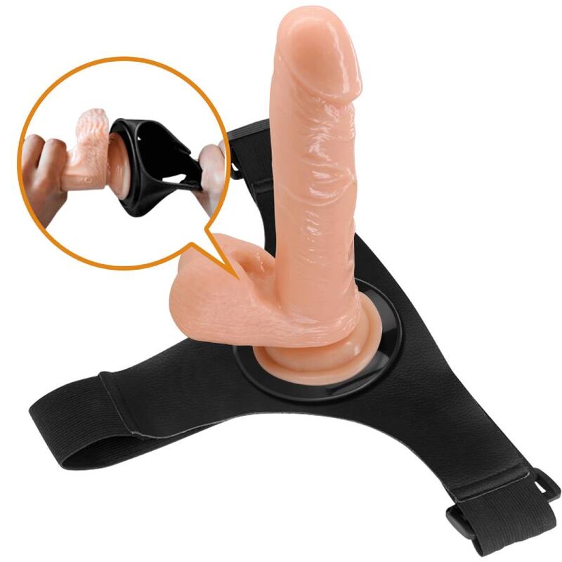 Gode Ceinture Réaliste Tom 20 cm Harnais Slip Universel Extensible - Pretty Love