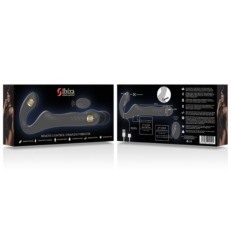 Gode Ceinture Sans Harnais Vibrant Télécommandé Up & Down Silicone - Ibiza Technology