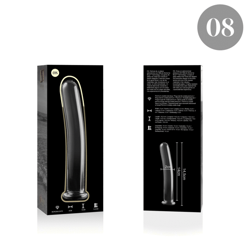 Gode en Verre Borosilicate Nebula Modèle 8 Clair 14,5 cm - Nebula Series By Ibiza