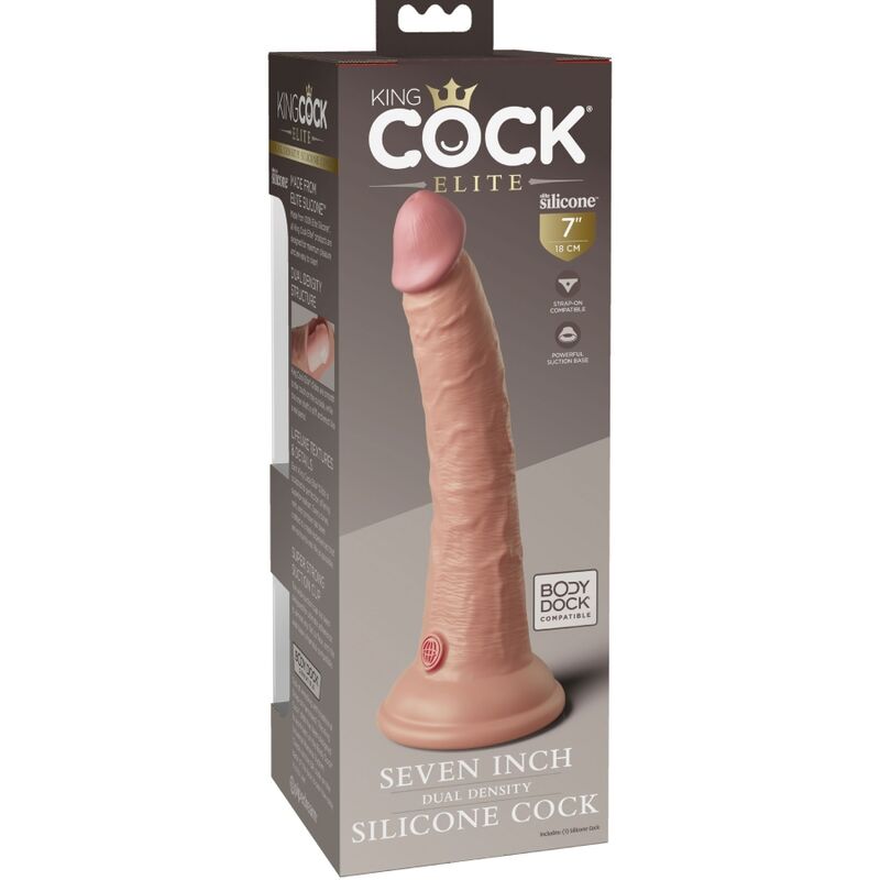 Vue d'ensemble — gode réaliste King Cock, elite silicone dual