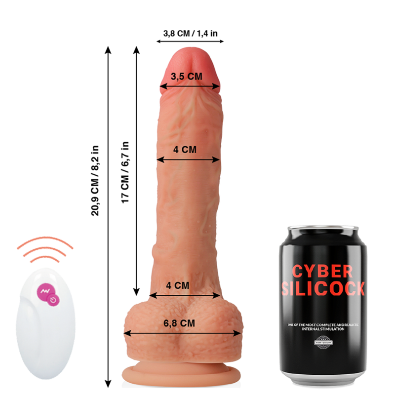 Gode Réaliste Télécommandé Master Huck Vibrant Ventouse - Cyber Silicock