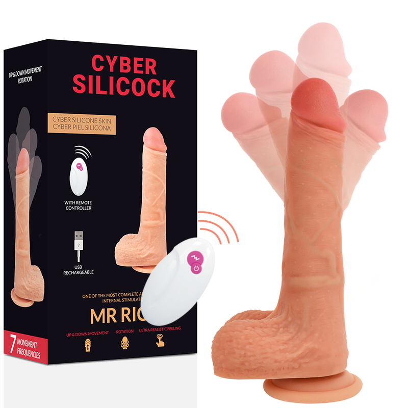 Gode Réaliste Télécommandé Master Huck Vibrant Ventouse - Cyber Silicock