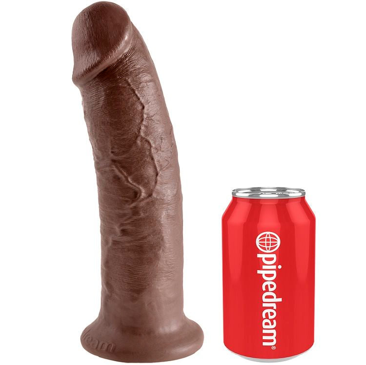 Gode Réaliste Veiné Base Ventouse Marron - King Cock