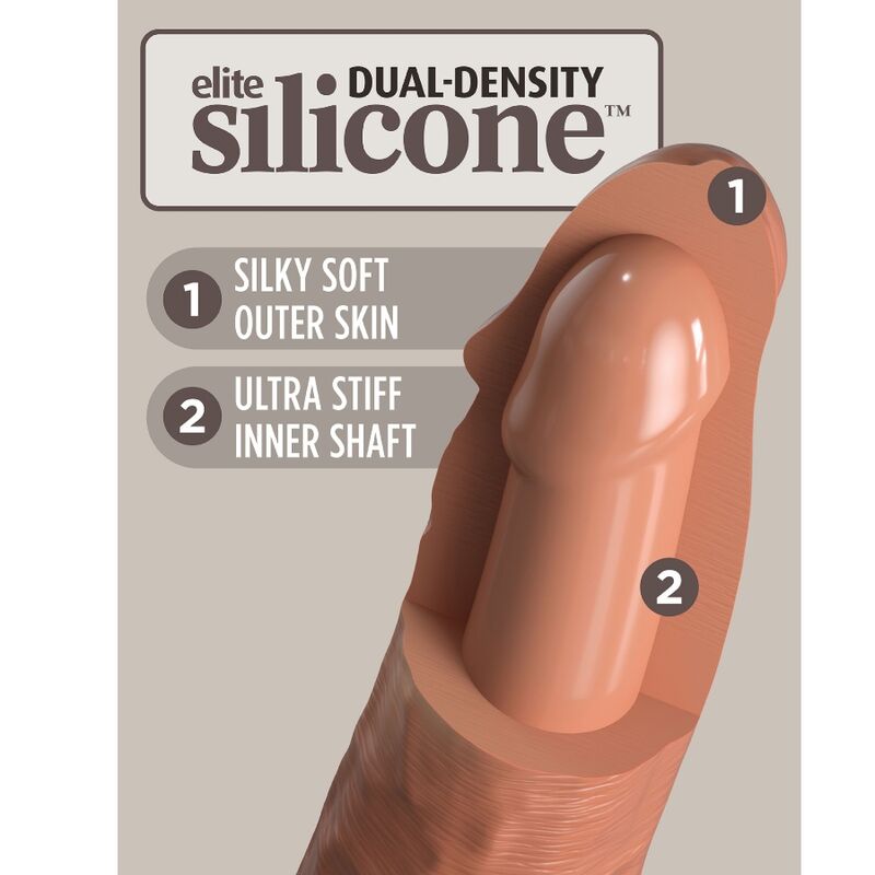 Gode Réaliste Ventouse Elite Silicone Dual Density - King Cock