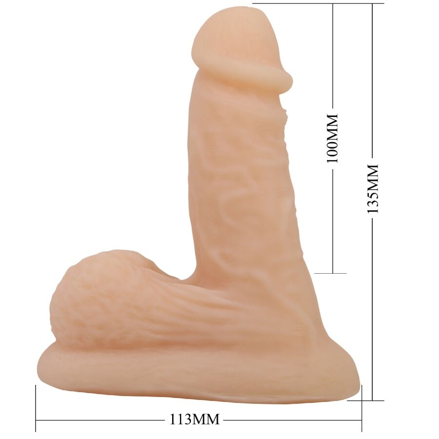 Gode Réaliste Ventouse Wildon TPR Élastique 10 cm Naturel - Pretty Love