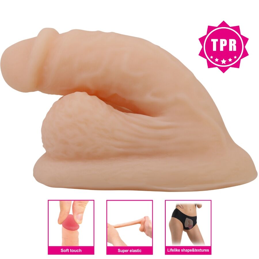 Gode Réaliste Ventouse Wildon TPR Élastique 10 cm Naturel - Pretty Love