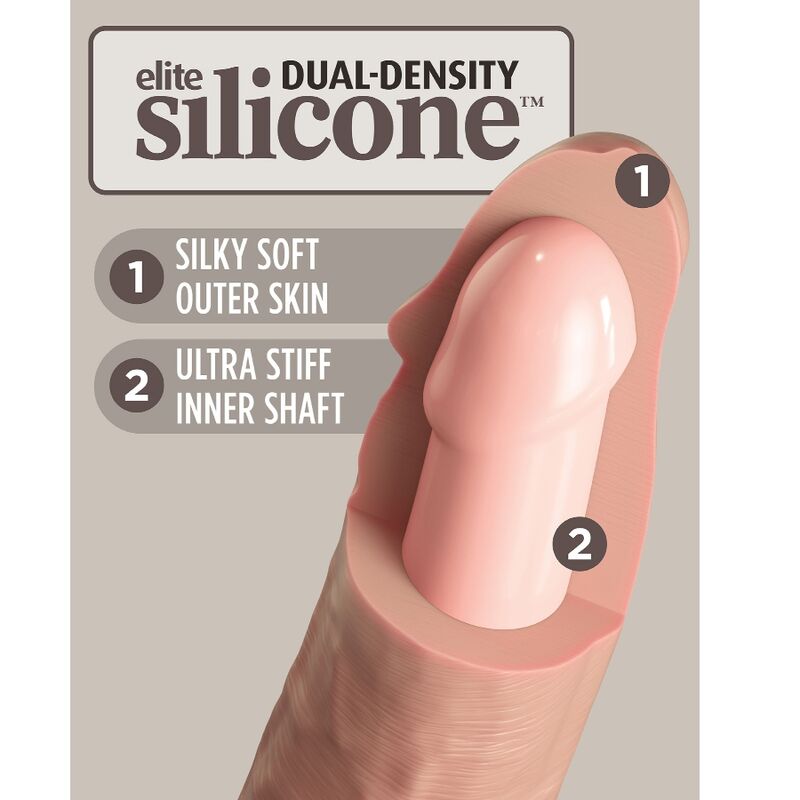 Schéma explicatif — gode réaliste King Cock, vibrant elite silicone