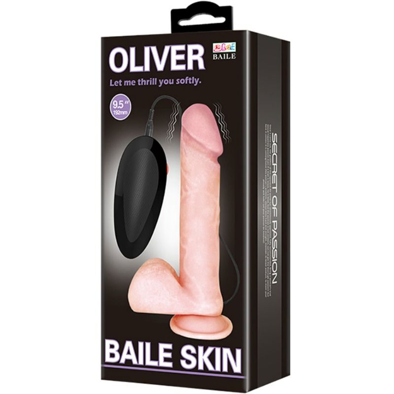 Gode Réaliste Vibrant Oliver Télécommande Ventouse Veiné - Baile