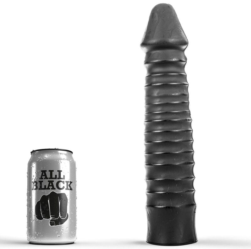 Gode XXL Nervuré All Black 26 cm Large Texturé - All Black