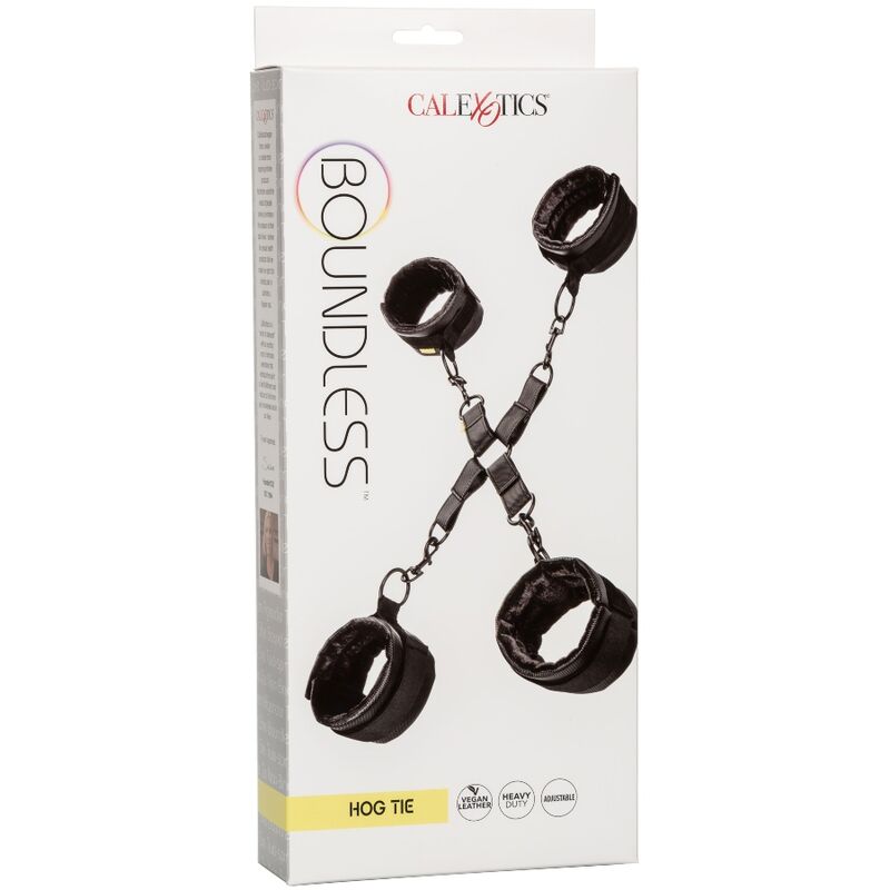 Hogtie BDSM Boundless 4 Attaches Réglables Cuir Vegan - CalExotics