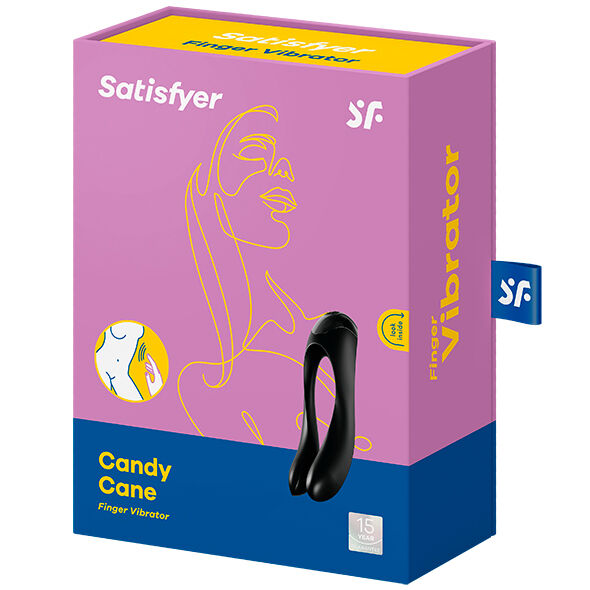 SATISFYER - VIBRATEUR  DOIGTS CANDY CANE NOIR