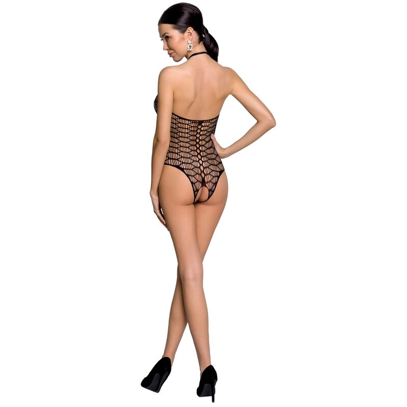 Bodystocking Résille Transparente Dentelle Entrejambe Ouvert - Passion Woman