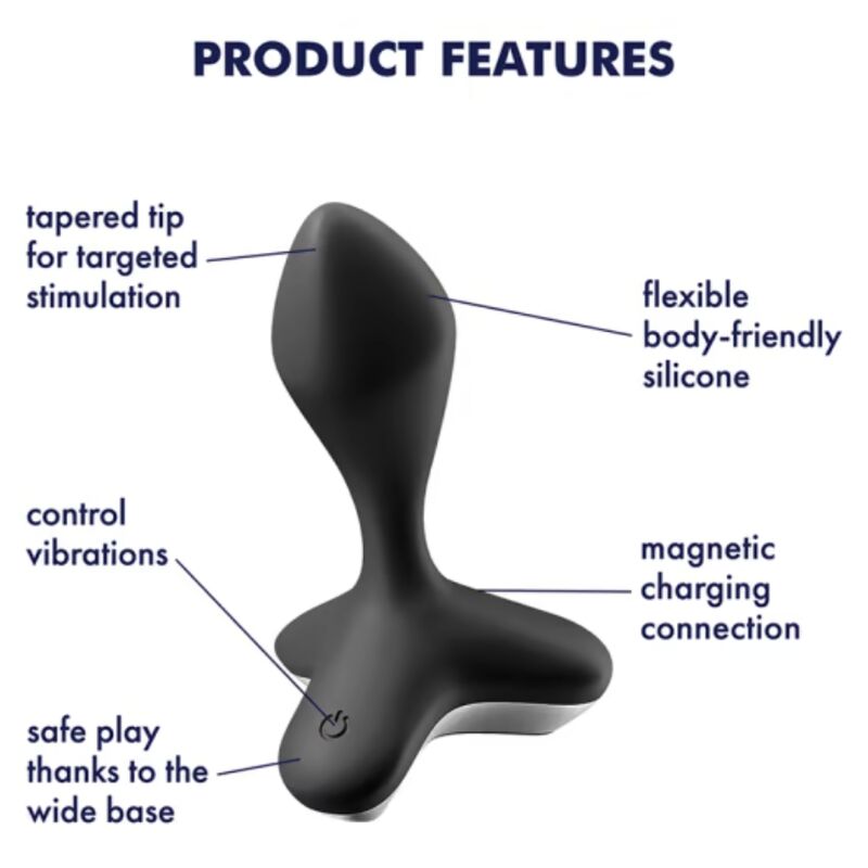 SATISFYER - VIBRATEUR  PLUG GAME CHANGER NOIR