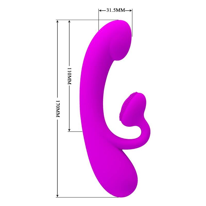 PRETTY LOVE - VIBRATEUR SINCÈRE ET ONDES STIMULANTES CLITORIDIENNES SILICONE VIOLET