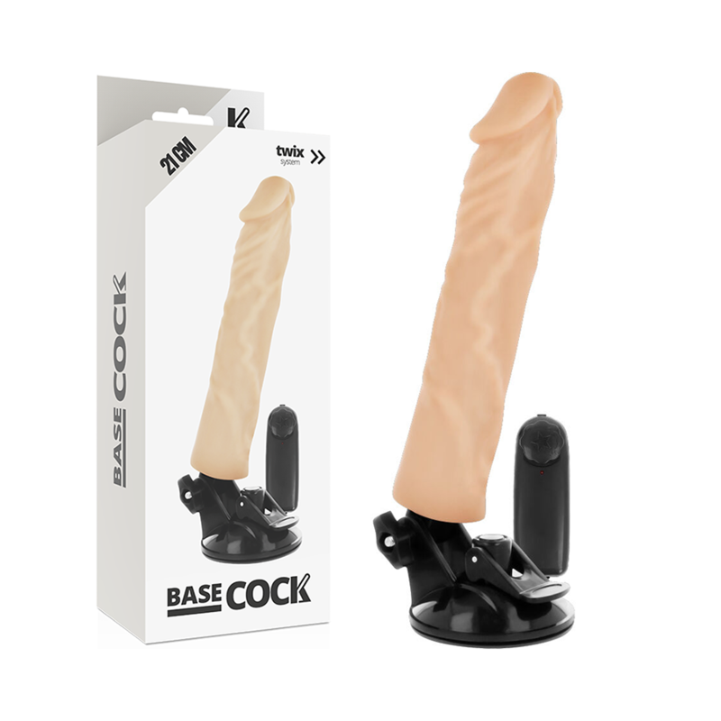 BASECOCK - VIBRATEUR RÉALISTE TÉLÉCOMMANDE NOIR 21 CM -O- 4 CM