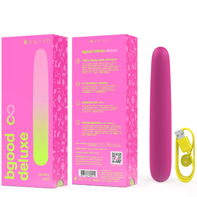 Vibrateur rechargeable b swish - bgood infinite deluxe silicone rose