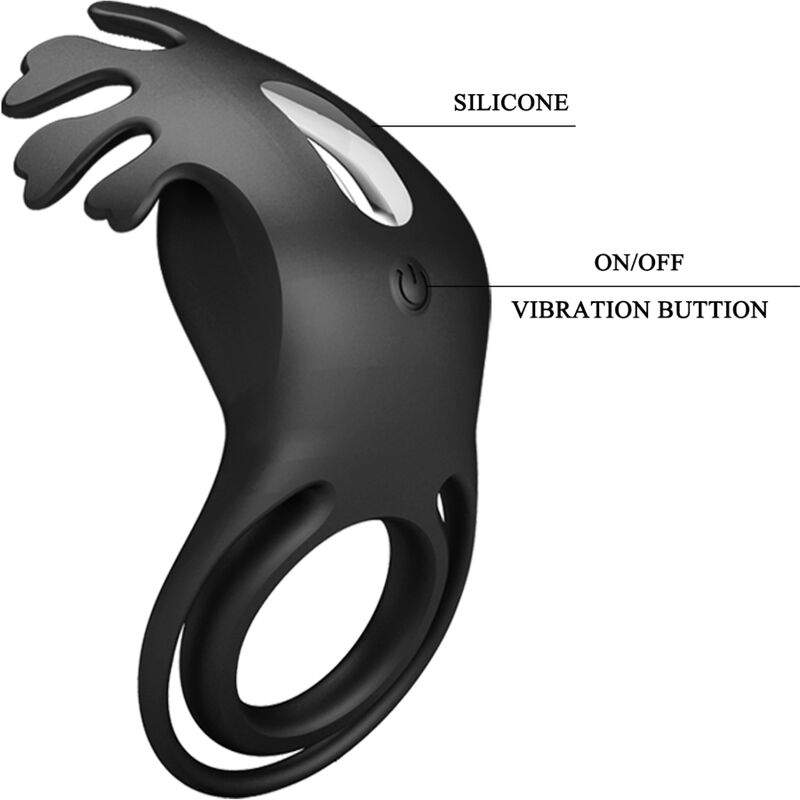 Anneau vibrateur ruben 7 vibrations silicone noir