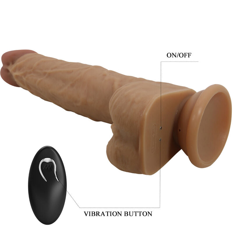 Gode en silicone jonathan 3 vibrations + 3 mesures dinsertion télécommande 21 cm