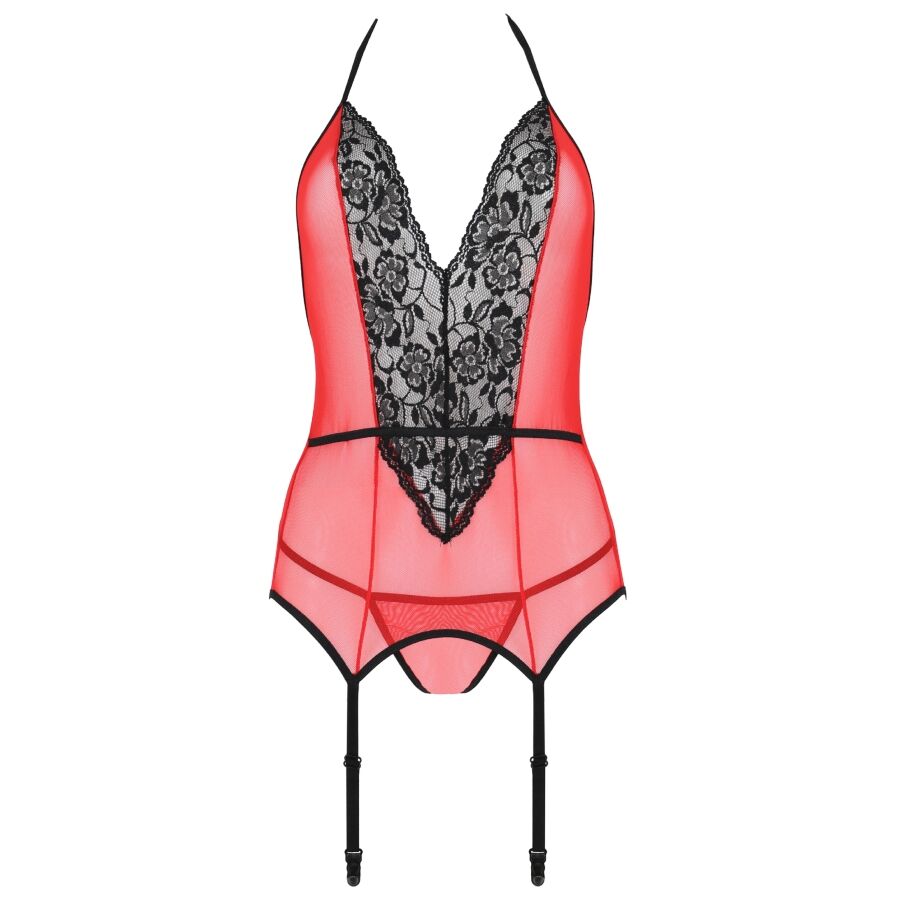 PASSION - PEONIA CORSET LIGNE ÉROTIQUE ROUGE L/XL